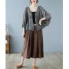 imagechouyatou Womens Sexy Hollow Out Eyelet Lace Embroidered Open Front Cardigan JacketGray Black