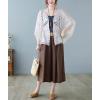 imagechouyatou Womens Sexy Hollow Out Eyelet Lace Embroidered Open Front Cardigan JacketWhite