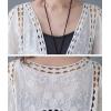 imagechouyatou Womens Sexy Hollow Out Eyelet Lace Embroidered Open Front Cardigan JacketWhite