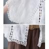 imagechouyatou Womens Sexy Hollow Out Eyelet Lace Embroidered Open Front Cardigan JacketWhite