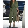 imagechouyatou Womens Spring Summer Long Sleeve Jumpsuits Casual Utility Jumpsuits Romper Pants