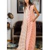 imagechouyatou Womens Summer Color Block Striped Jumpsuit Wide Leg Romper Dressy Casual Overall Pant