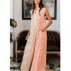 imagechouyatou Womens Summer Color Block Striped Jumpsuit Wide Leg Romper Dressy Casual Overall Pant