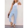 imagechouyatou Womens Summer Spaghetti Strap Demin Jumpsuits Casual Washed Pocketed Jean Overalls
