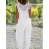 imagechouyatou Womens Summer Spaghetti Strap Harem Jumpsuits Casual Loose Linen Overalls Rompers Pants