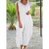imagechouyatou Womens Summer Spaghetti Strap Harem Jumpsuits Casual Loose Linen Overalls Rompers Pants