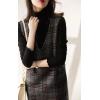 imagechouyatou Womens Vintage Plaid Wool Overall Jumper Dress Wool Blend Tunic Tank Mini Dress with PocketsPlaid