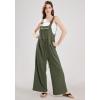 imagechouyatou Womens Waffle Knit Jumpsuits Adjustable Strap One Piece Romper Wide Leg Sleeveless Bib Overalls