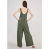 imagechouyatou Womens Waffle Knit Jumpsuits Adjustable Strap One Piece Romper Wide Leg Sleeveless Bib Overalls