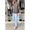 imagechouyatou Womens Winter Oversized Quilted Bomber Jacket Boyfriend Padded Puffer Jacket Down Coat