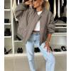 imagechouyatou Womens Winter Oversized Quilted Bomber Jacket Boyfriend Padded Puffer Jacket Down Coat
