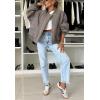 imagechouyatou Womens Winter Oversized Quilted Bomber Jacket Boyfriend Padded Puffer Jacket Down Coat