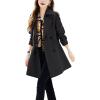 imagechouyatou Womens Fall Classic Notch Lapel Double Breasted Midi Long Trench Coat Overcoat