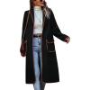 imagechouyatou Womens Fall Winter Open Front Fuzzy Sherpa Fleece Maxi Coat Duster Cardigan Jacket