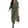 imagechouyatou Womens Spring Summer Long Sleeve Jumpsuits Casual Utility Jumpsuits Romper Pants