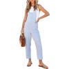 imagechouyatou Womens Summer Spaghetti Strap Demin Jumpsuits Casual Washed Pocketed Jean Overalls