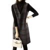 imagechouyatou Womens Vintage Plaid Wool Overall Jumper Dress Wool Blend Tunic Tank Mini Dress with PocketsPlaid