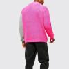 imagechouyatou Mens Color Block Spliced Zipper Decor Long Sleeve Cable Knit Pullover Sweater Top