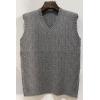 imagechouyatou Mens Vintage Cable Knit V Neck Solid Sleeveless Pullover Sweater Vest