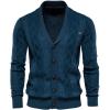 imagechouyatou Mens Classic Cable Knitted Button Down Shawl Collar Cardigan Sweaters