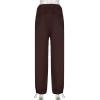 imagechouyatou Womens Baggy Cargo Parachute Pants Low Waisted Wide Leg Y2K Trousers SweatpantsBrown