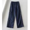 imagechouyatou Womens Parachute Pants Baggy Cargo Pants Streetwear Y2K Wide Leg SweatpantsNavy Blue