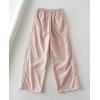 imagechouyatou Womens Parachute Pants Baggy Cargo Pants Streetwear Y2K Wide Leg SweatpantsPink