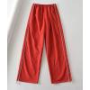 imagechouyatou Womens Parachute Pants Baggy Cargo Pants Streetwear Y2K Wide Leg SweatpantsRed