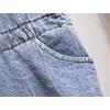 imagechouyatou Womens Adjusted Straps Plus Size Drawstring Waist Distressed Denim Bib Pinafore Short OverallLight Blue