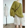 imagechouyatou Womens Business Casual Shorts Elastic High Waisted Pleated Wool Wide Leg Shorts with PocketsKhaki