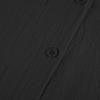 imagechouyatou Womens Casual Cotton Linen Dress Button Down Short Cuffed Sleeve Mini Shirt Dress with PocketsBlack