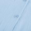 imagechouyatou Womens Casual Cotton Linen Dress Button Down Short Cuffed Sleeve Mini Shirt Dress with PocketsBlue