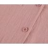 imagechouyatou Womens Casual Cotton Linen Dress Button Down Short Cuffed Sleeve Mini Shirt Dress with PocketsPink