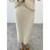imagechouyatou Womens Two Piece Sweater Skirt Sets Knitted Sweater Top and Midi Long Bodycon Skirt 2 Piece OutfitsApricot