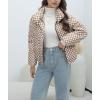 imagechouyatou Womens Winter Plaid Checkered Quilted Puffer Jacket Stand Collar Zip Up Short Puffy Down CoatKhaki