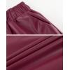 imagechouyatou Womens High Elastic Waist PU Leather Skirt ALine Faux Leather Midi Long Skater Skirt with PocketsWine Red