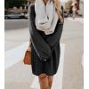imagechouyatou Womens Winter Furry Pullover Sweater Dress Long Sleeve Fuzzy Fleece Warm Sweater Short DressBlack