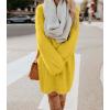 imagechouyatou Womens Winter Furry Pullover Sweater Dress Long Sleeve Fuzzy Fleece Warm Sweater Short DressYellow