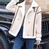 imagechouyatou Womens Winter Thicken Notch Lapel Button Down Sherpa Fleece Faux Suede Outerwear Jacket CoatApricot