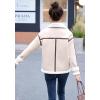imagechouyatou Womens Winter Thicken Notch Lapel Button Down Sherpa Fleece Faux Suede Outerwear Jacket CoatApricot