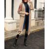 imagechouyatou Womens Boho Fringe Cardigan Sweater Aztec Tribal Open Front Duster Long Cardigan CoatBlue Khaki