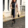 imagechouyatou Womens Boho Fringe Cardigan Sweater Aztec Tribal Open Front Duster Long Cardigan CoatBlue Khaki