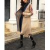 imagechouyatou Womens Boho Fringe Cardigan Sweater Aztec Tribal Open Front Duster Long Cardigan CoatBlue Khaki