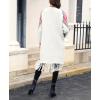 imagechouyatou Womens Boho Fringe Cardigan Sweater Aztec Tribal Open Front Duster Long Cardigan CoatGray White