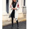 imagechouyatou Womens Boho Fringe Cardigan Sweater Aztec Tribal Open Front Duster Long Cardigan CoatGray White