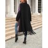 imagechouyatou Womens Boho Fringe Cardigan Sweater Aztec Tribal Open Front Duster Long Cardigan CoatPurple Black