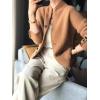 imagechouyatou Womens Business Casual Blazer Jacket Waffle Knit Sweater Cardigan Top Open Front Sweater CoatBrown