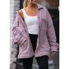 imagechouyatou Womens Fall Winter Lightweight Quilted Jacket Button Up Padded Oversized Down Puffer JacketPurple