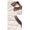 imagechouyatou Womens Winter Lightweight Quilted Jacket Contrast Color Collar Utility Puffer Jacket Down CoatBeige