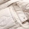 imagechouyatou Womens Winter Lightweight Quilted Jacket Contrast Color Collar Utility Puffer Jacket Down CoatBeige